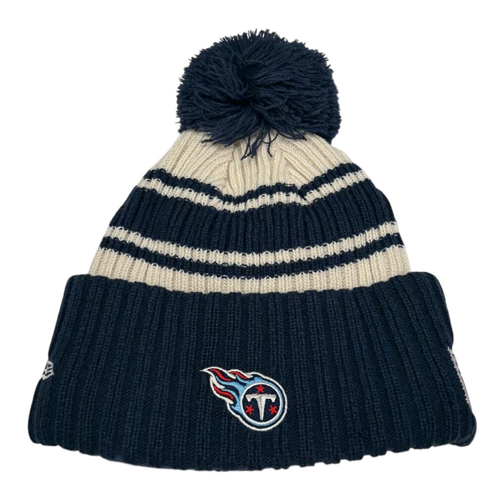 Tennessee Titans‎ Beanie Hat Youth NFL Football Pom New Era Kids Outdoors NEW - Picture 2 of 12
